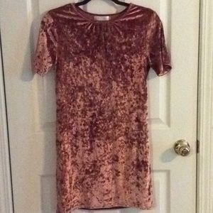 Burnt pink velvet crush dress